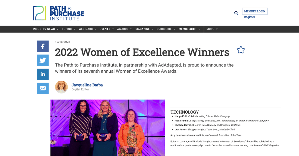 2022 Women of Excellence Winners